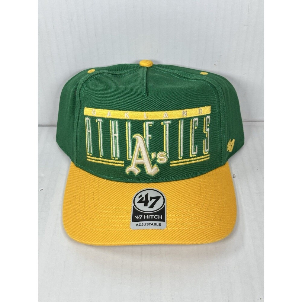 Oakland Athletics A’s 47 Brand Hitch Green Yellow Snapback Adjustable Hat NWT
